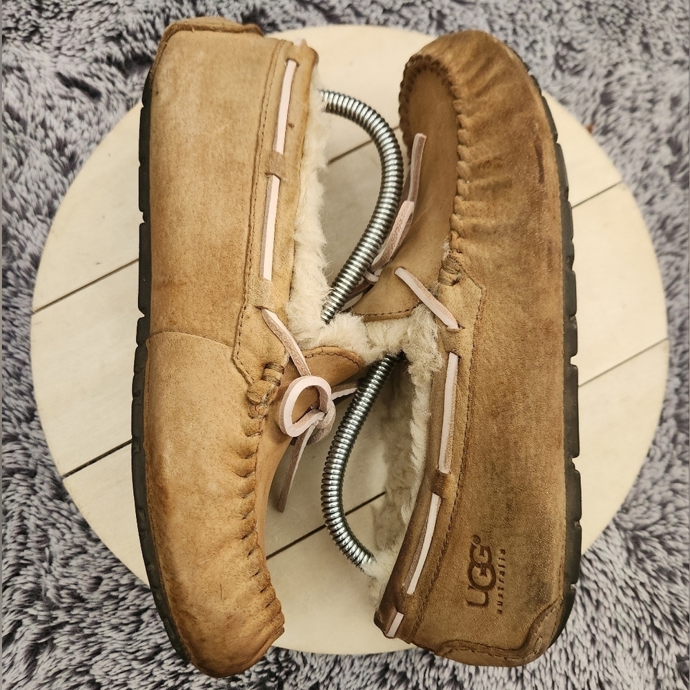 UGG Dakota Women's Slipper Chestnut Brown Leather Tie Size 7 - Picture 6 of 9